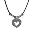 Dolphin Heart Adjustable Cord Necklace